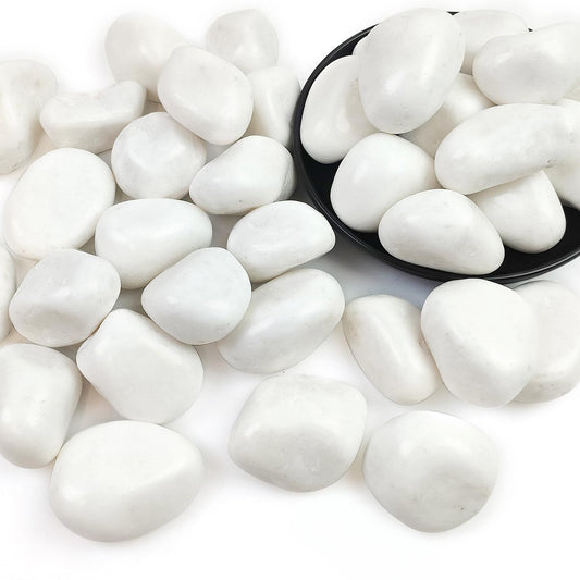 SHIZWU 40lbs White Rocks for Landscaping,2-3 Inch Decorative Pebbles for Plants,River Rocks for Backyard,Flower Beds, Indoor Fountains, Paths, Aquarium Vase,Outdoor Garden