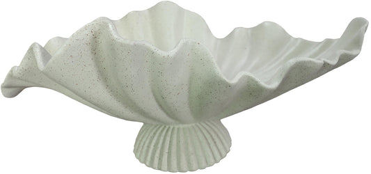 ARTRHYT 16" Large Decorative Bowl decor, Modern Home Decor,Stylish Key Bowl for Entry Table,Scalloped Decorative Bowls (Light Gray-With base, 16.14inch)