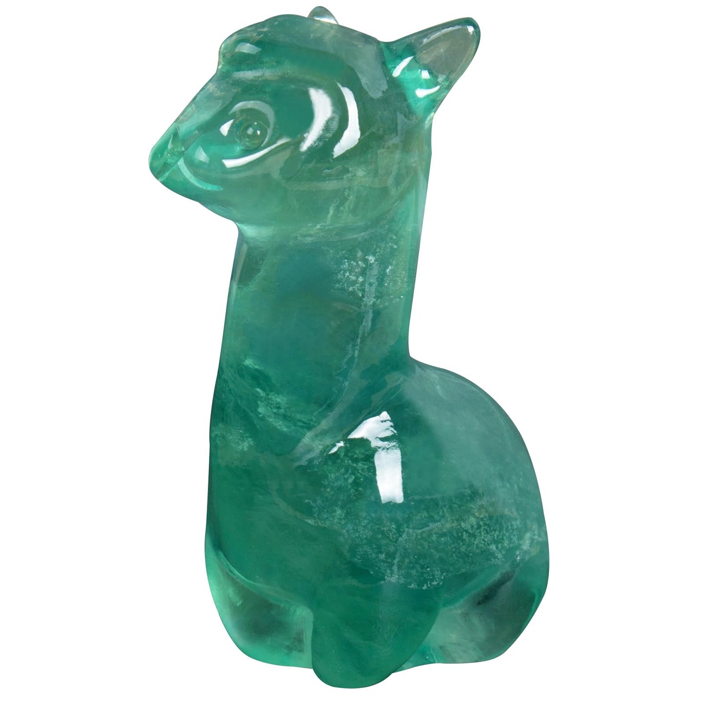 Ytbeoxk 2.1 inch Hand Carved Natural Fluorite Alpaca Statue Sparkling Desk Charm for Kitchen Serenity Zen Office Guardian Stress Relief Companions Statue Crystal Home Decor.