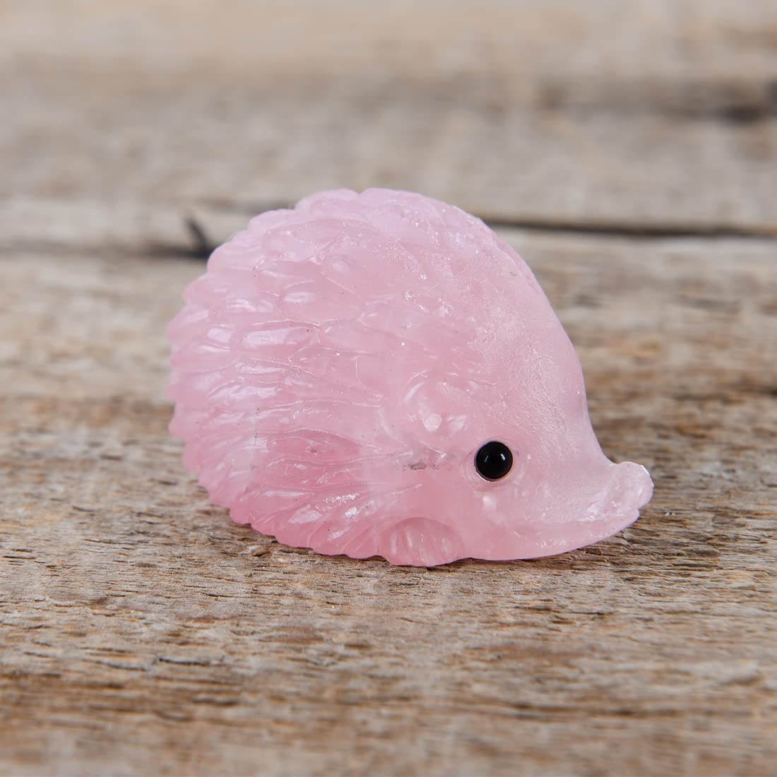 NUZUJX Hand Carved Mixed gemstome Crystal Hedgehog Animal Figurine Carving Decor (Rose Quartz)