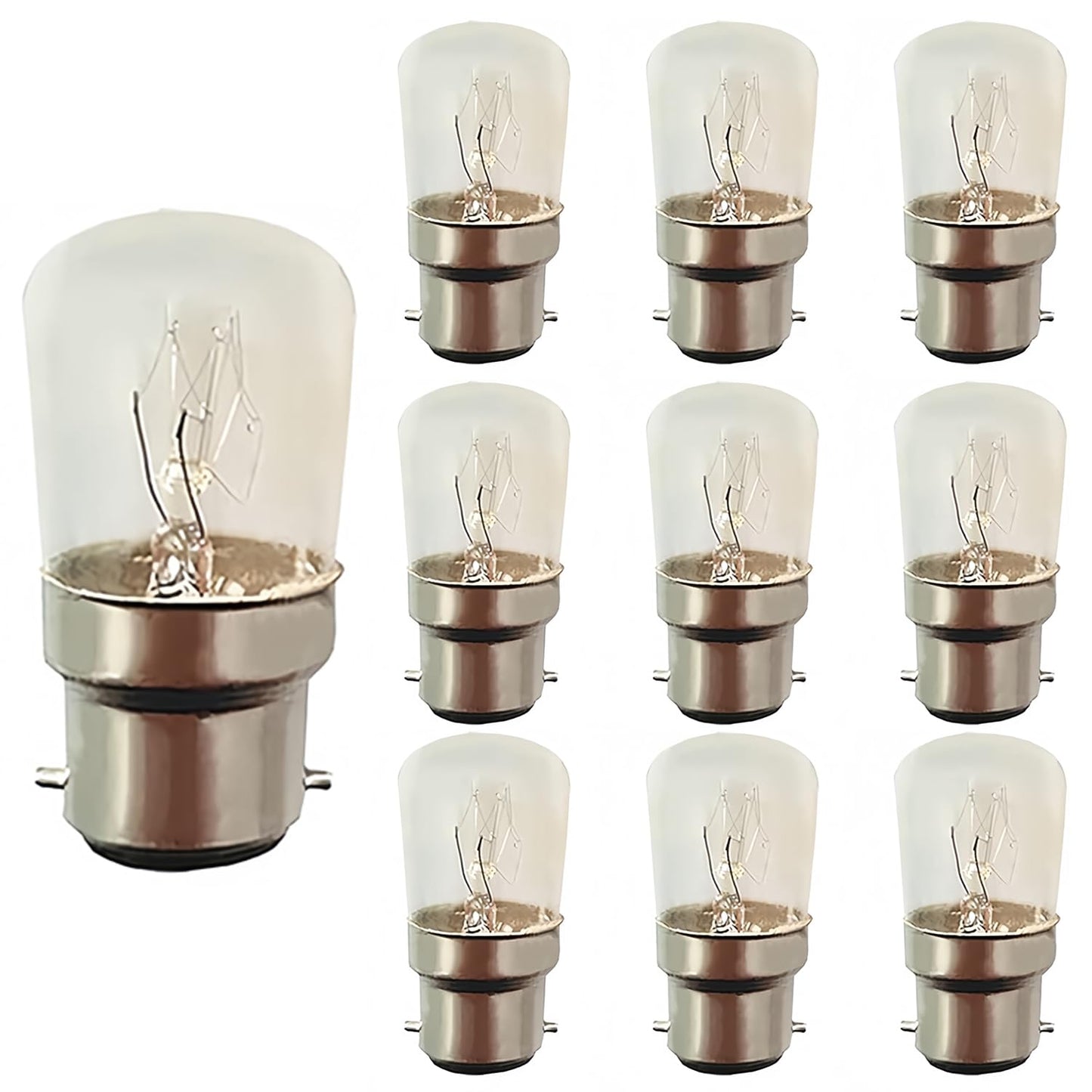 B22 25W Pygmy Light Bulb S35 Sewing Machine Lamp Clear Night Light Mini Dash Lamp AC110V Tungsten Light Bulb for Ceiling Fan Salt Lamp Bulb Darkroom Bulb B22 Bayonet Base 2700K Warm White, 10 Pack