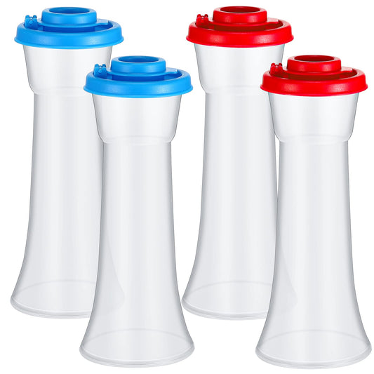 Lounsweer Set of 4 Plastic Salt and Pepper Shakers Hourglass Salt and Pepper Shakers with Lids Moisture Proof Set for Home Kitchen Restaurant Outdoors Camping Lunch