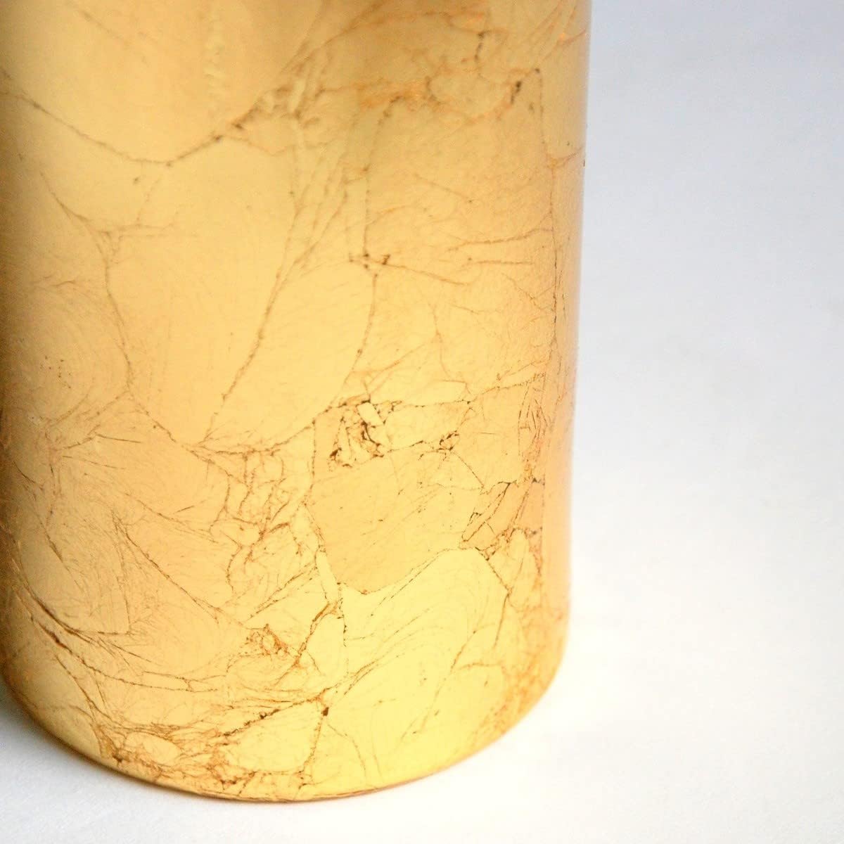 Gilt Gold 10" Glass Cylinder Vase