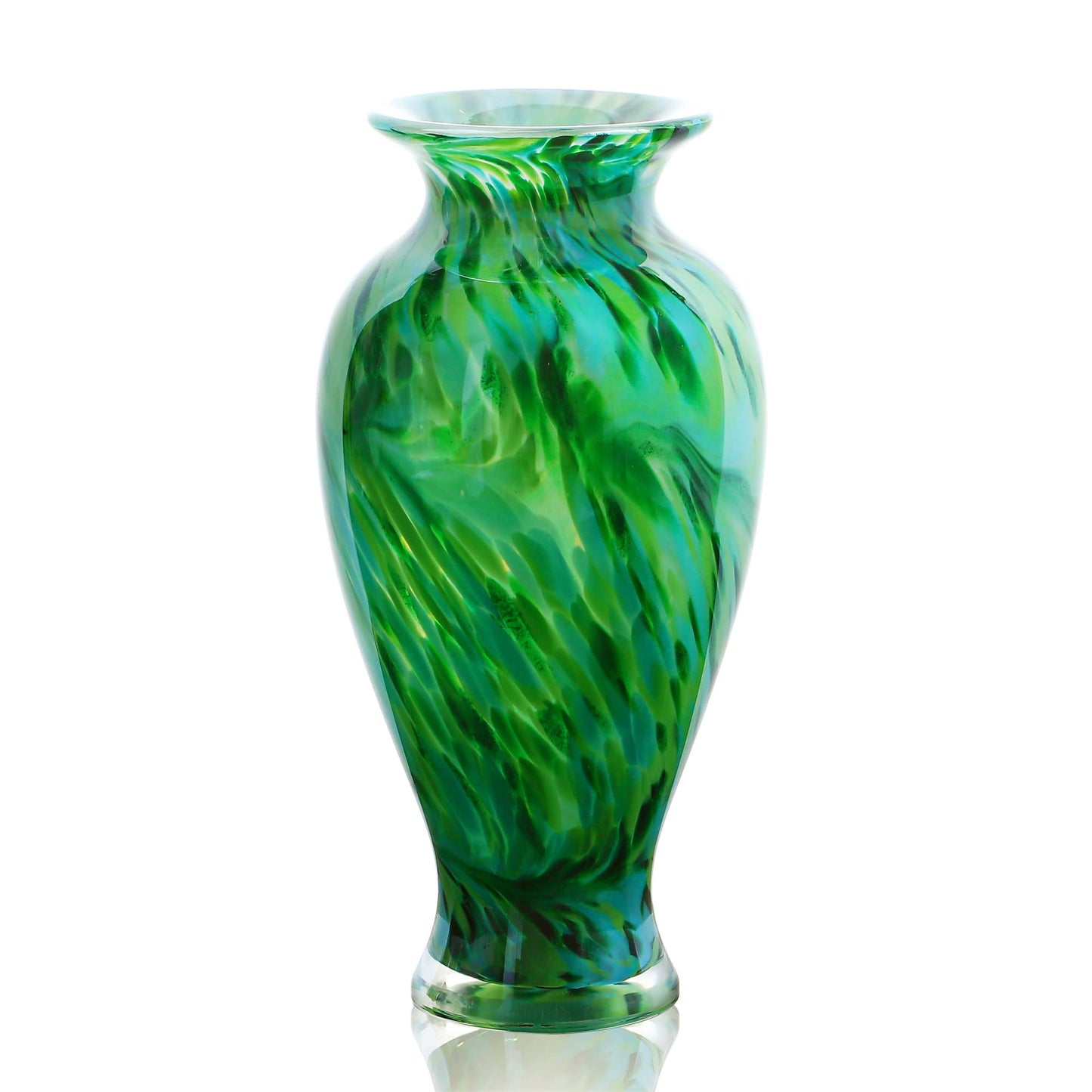 Hand Blown Green Classic Vase and Shell Vase for Home Decor