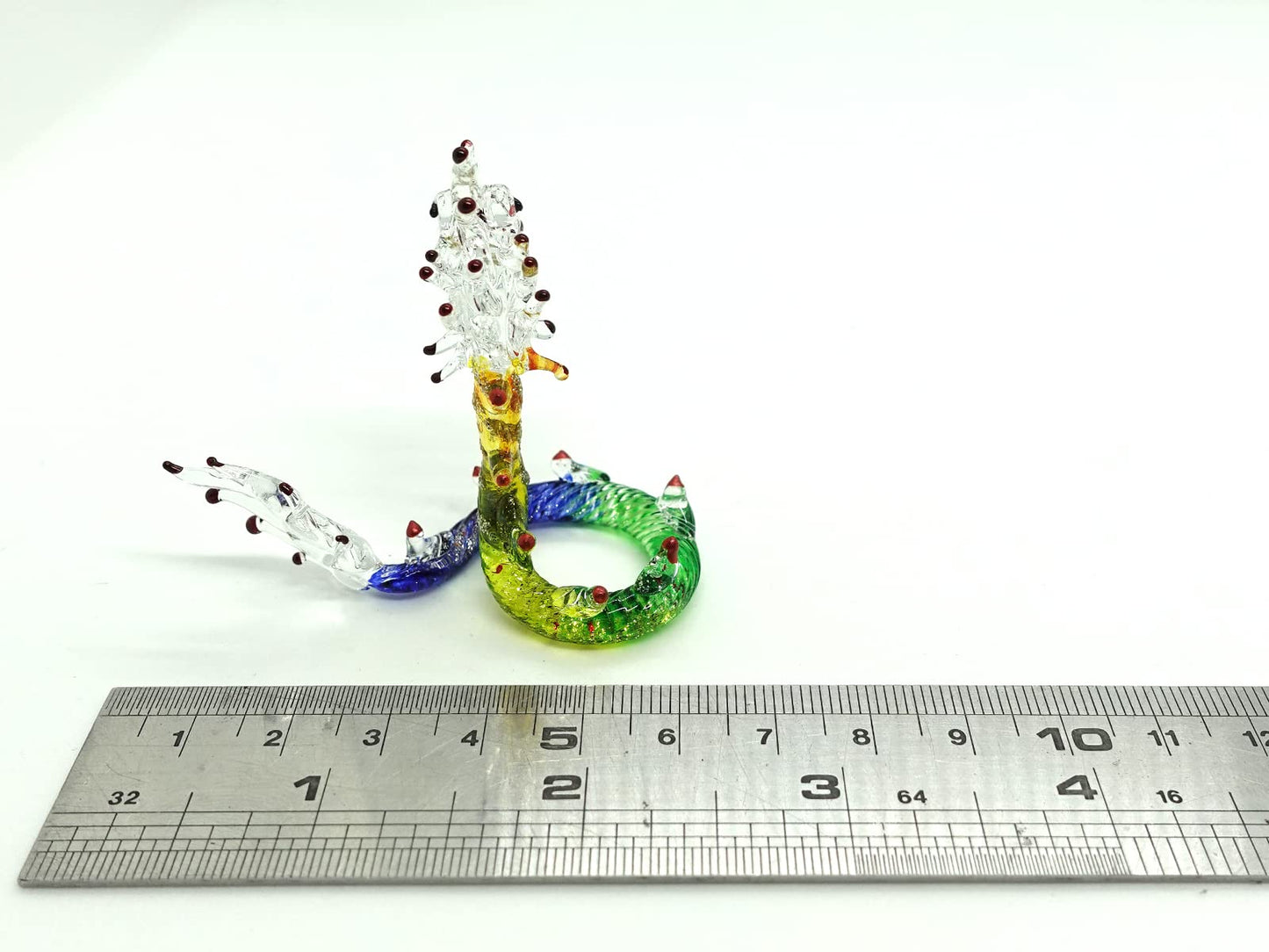 Sansukjai Nak/Dragon Thai Miniature Figurines Animals Hand Painted Blown Glass Art Collectible Gift Home Décor, Rainbow