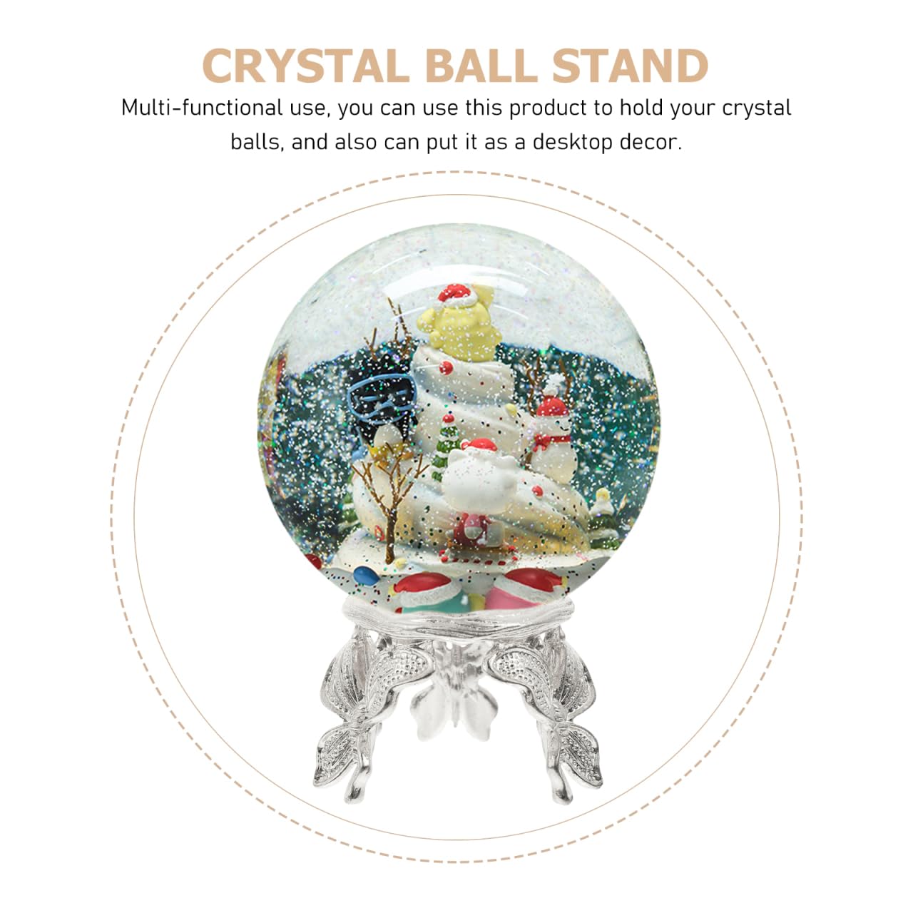 ARTIBETTER Crystal Ball Stand Metal Crystal Sphere Stand Display Holder Butterfly Shape Ball Egg Base Modern Minimalist Metal Art Crafts for Sphere Globe Silver