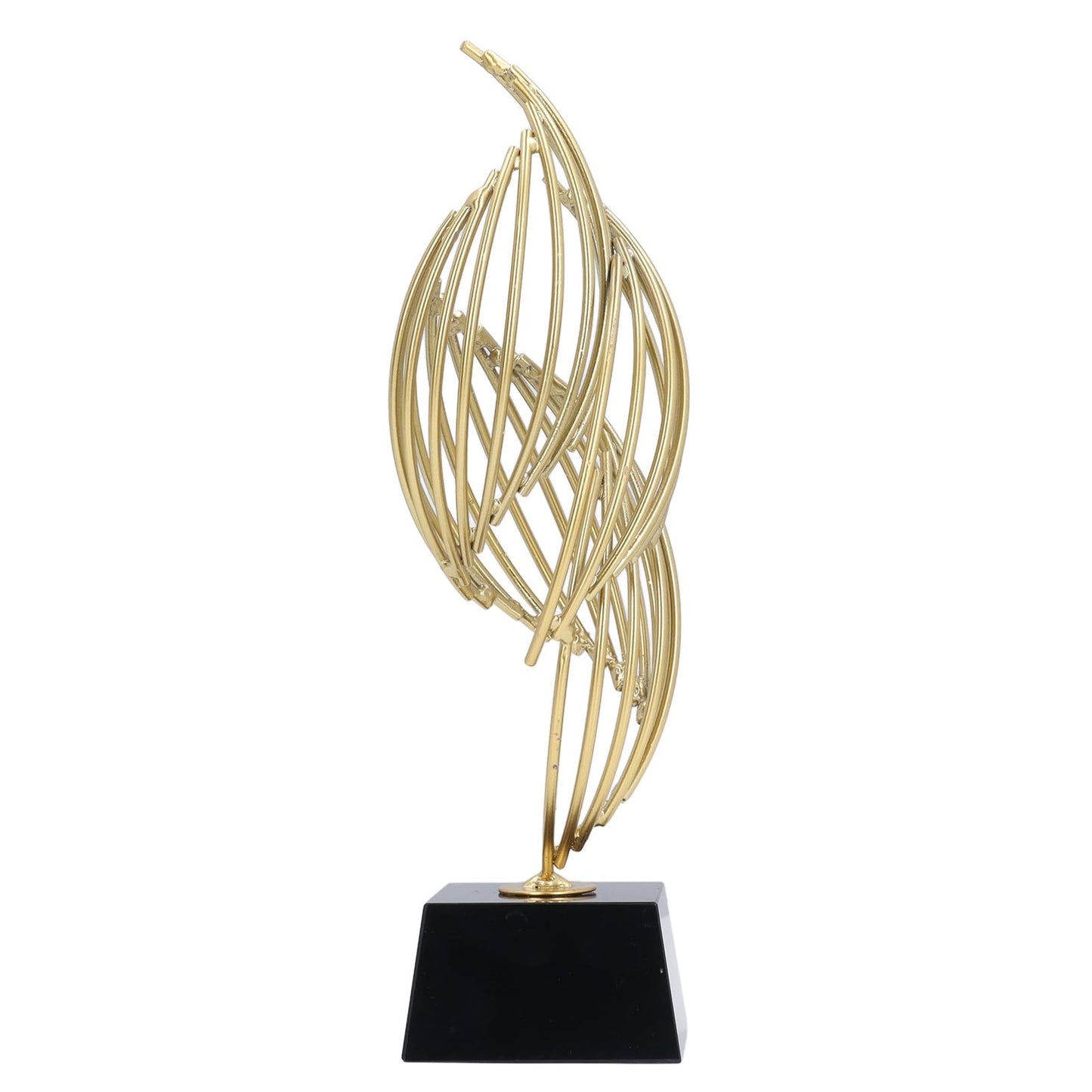 Metal Abstract Decorative Sculpture with Base Modern Luxury Metal Abstract Art Home Decor Statue for Desk Shelf Decor (Classic Black)