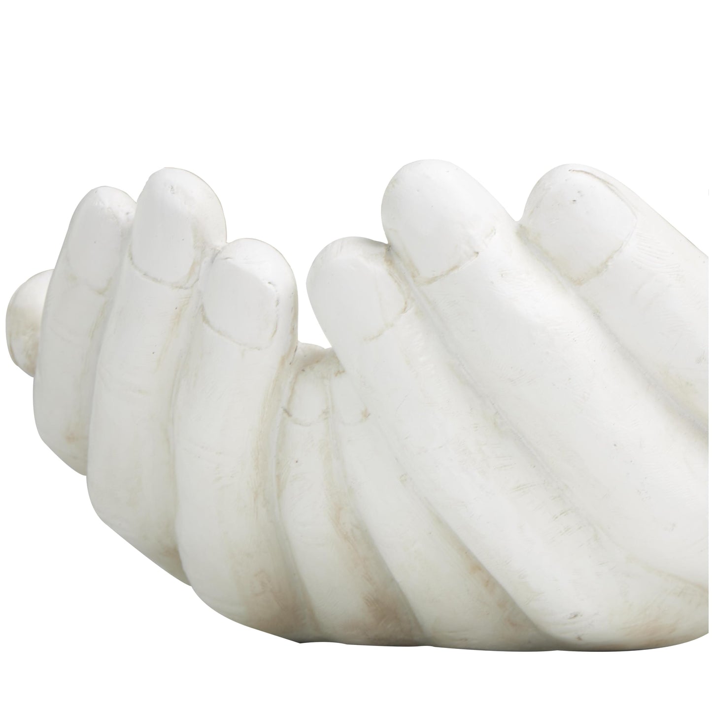Deco 79 Polystone Hands Decorative Sculpture Open Home Decor Statue, Accent Figurine 15" x 16" x 7", White