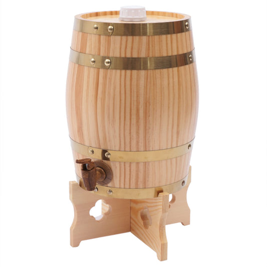 1.5L/3L/5L/10L Vintage Wood Timber Wine Barrel Dispenser for Brandy Tequila Whiskey Rum Port (Upright 5L)