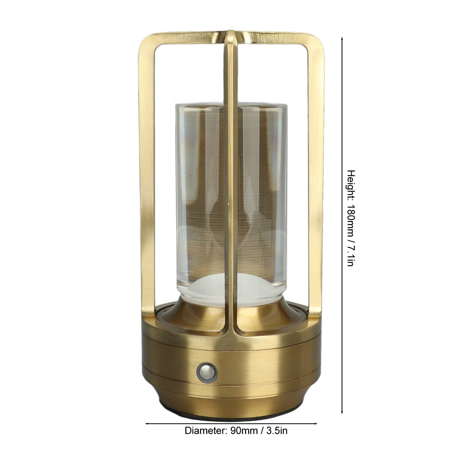 Pyhodi Table Lamp, 3 Colors Stepless Dimming LED Bedside Lamps with Touch Sensor, Portable Rechargeable Touch Lamp with Crystal Lampshade, Universal USB Charging for Bedroom,Study (Gold)
