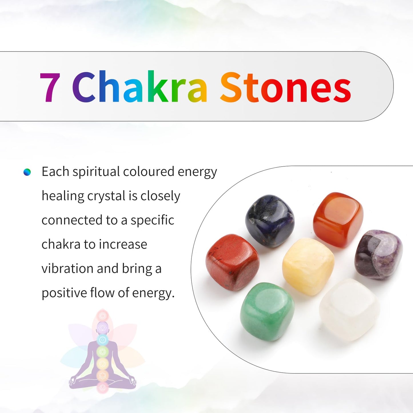TUMBEELLUWA 2.36in 7 Chakra Crystal Tree of Life Orgonite Pyramid Generator Handmade Energy Stones Decor for Prayer, Meditation, Yoga