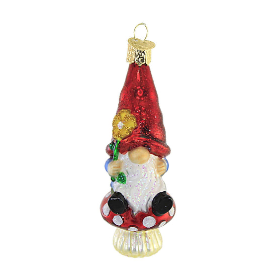 Old World Christmas Garden Gnome Glass Blown Ornament for Christmas Tree, Handcrafted Holiday Decoration, Gnome Collection