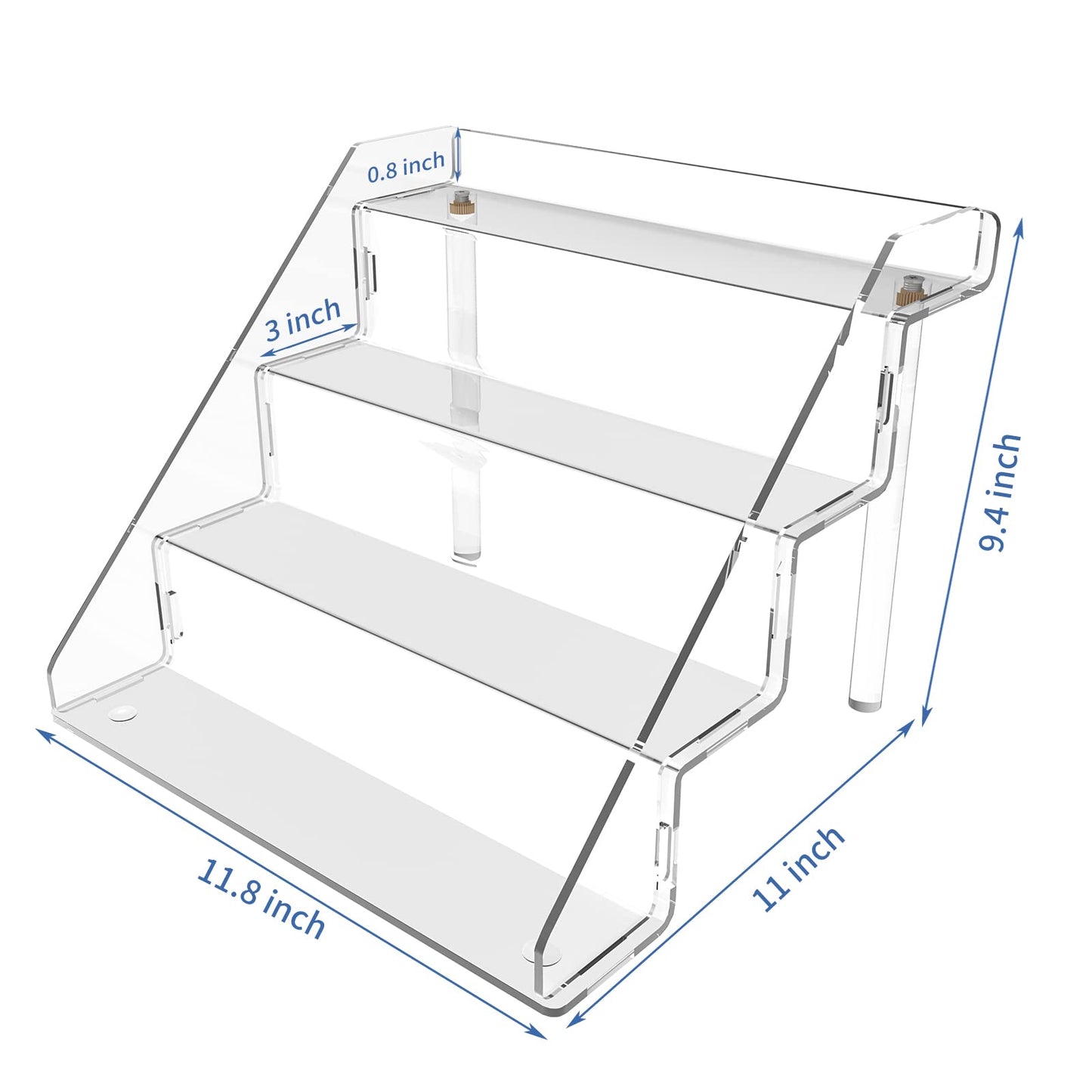 Sezanrpt Acrylic Perfume Display Stands Set of 2, 4 Tiered Cupcake Stand, Acrylic Funko Pop Display Shelves for Perfume Organizer, Shot Glass, Figures Collections, Makeup, 11.8x11x9.4 inch