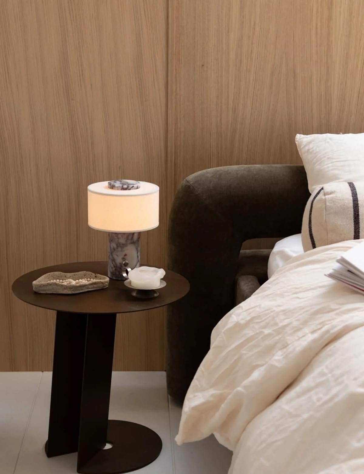 BSOD Marble Lamp, Stone Table Lamps Rechargeable Modern Decorative Touch Dimmable Cordless Luxury Design Bedside Lamp for Home Decor, Bedroom, Living Room & Office (Rechargeable Calacatta Viola Lamp)