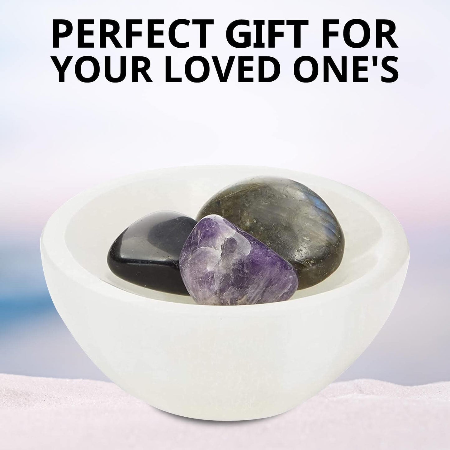 WBM Selenite Crystal Bowl - 4 Inch for Smudging, Healing and Recharging Crystals, Charging Station for Crystals and Healing Stones |Witchcraft Supplies - White
