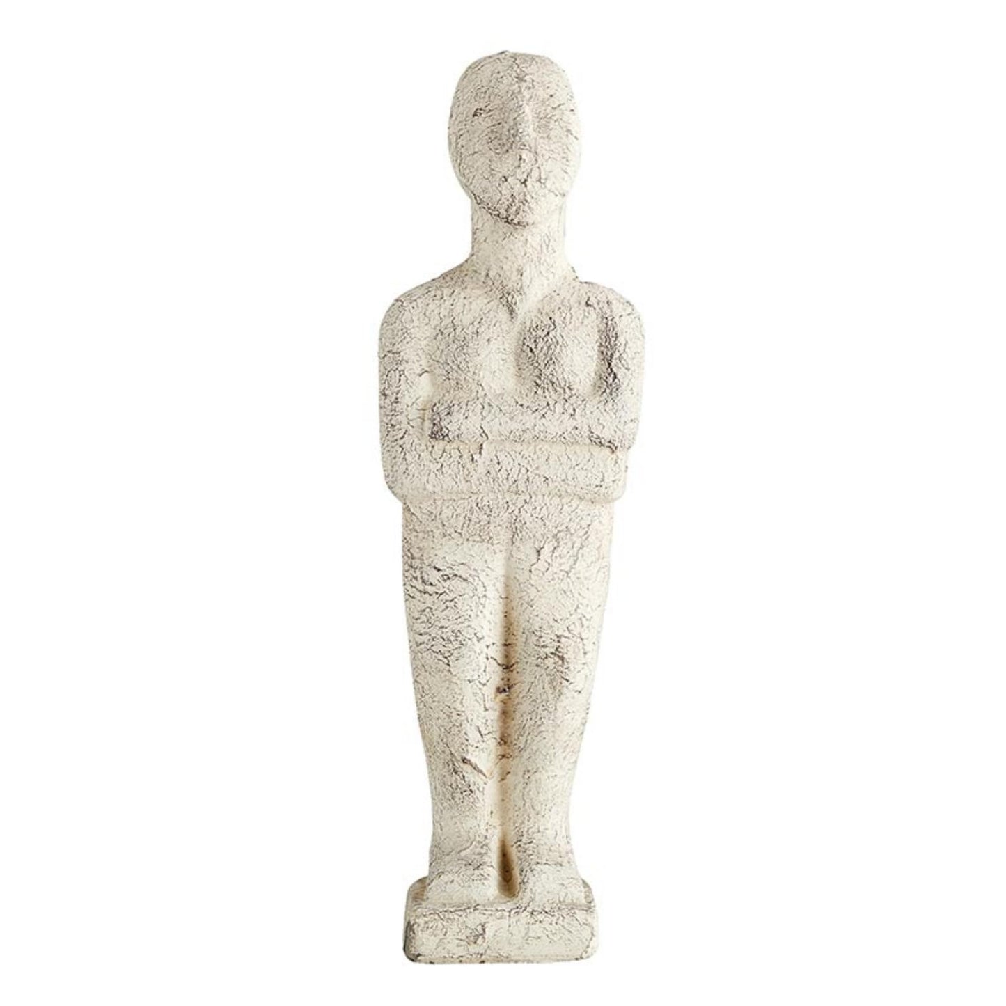 47th & Main Cement Statue Modern Home Décor for Coffee Table, 3.25" L x 2.25" W x 11" H, Antique White