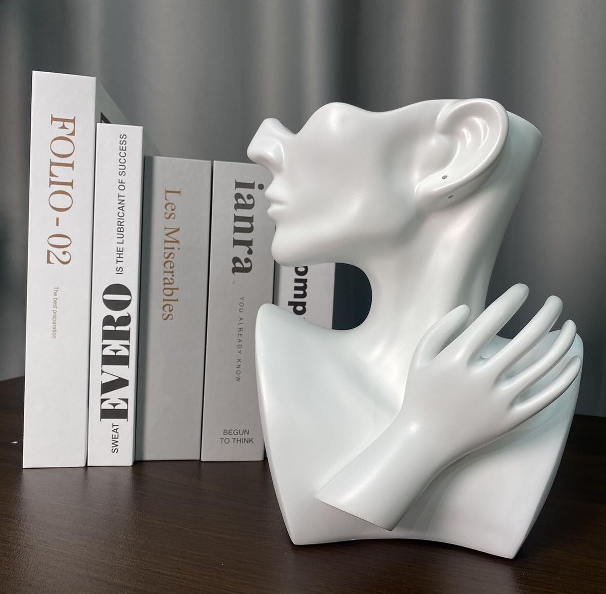 Semeid Abstract Face Planters Pots Head Flower Vase (White)
