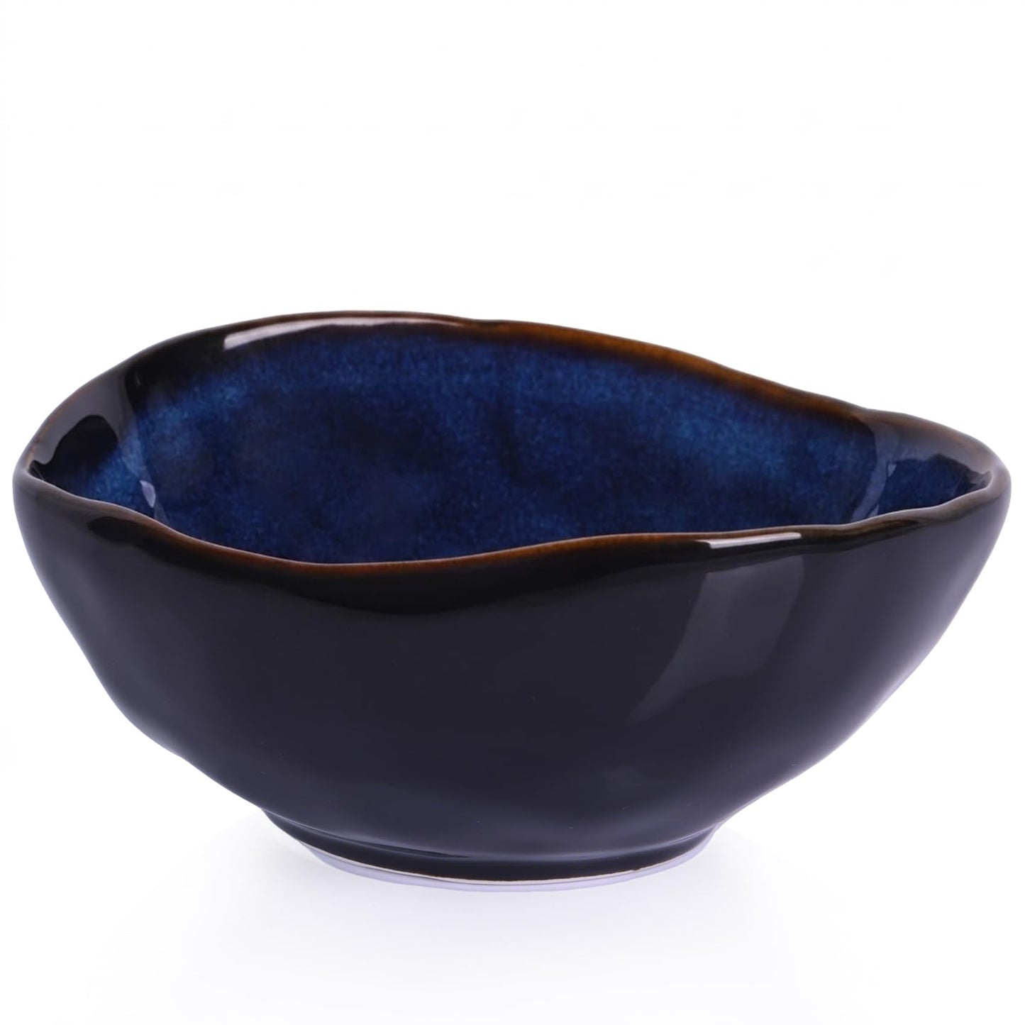 6" Blue Ceramic Decorative Bowl, Pottery Key Bowl Entryway Table Decor, Fruit Bowls for Kitchen Counter, Candy Dish, Salad Bowls, Blue Home Decor Gift, Jewelry Trinket Dish for Bedroom, Living Room