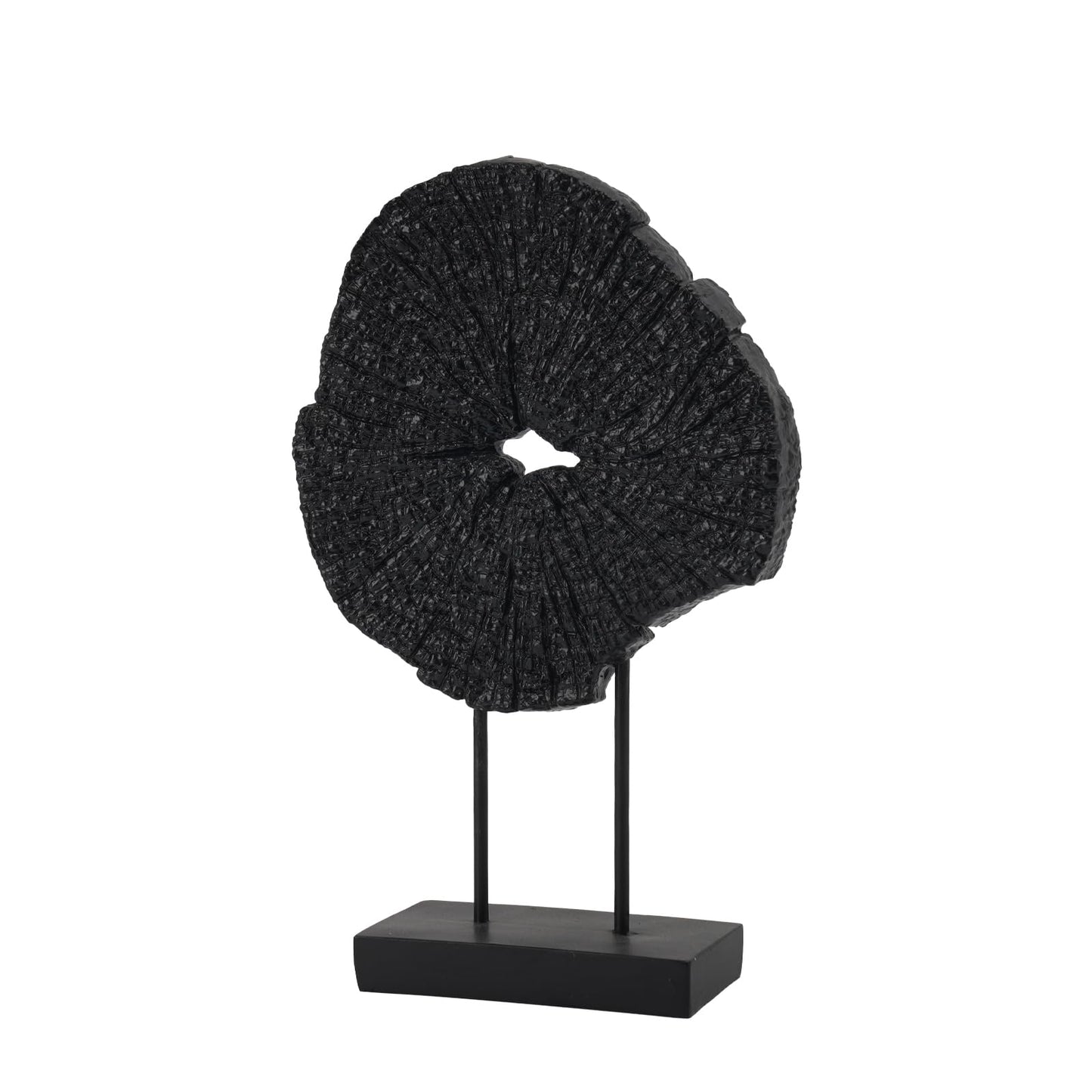 LC LCdecohome Black Art Modern Abstract Sculpture - Solid Black Art Sculpture for Home Décor Minimalist Decorative Statue for Living Room Office Desk Shelf Handcrafted Art Piece 7.25 * 2.5 * 12 Inch