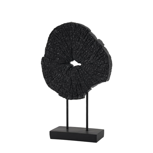 LC LCdecohome Black Art Modern Abstract Sculpture - Solid Black Art Sculpture for Home Décor Minimalist Decorative Statue for Living Room Office Desk Shelf Handcrafted Art Piece 7.25 * 2.5 * 12 Inch