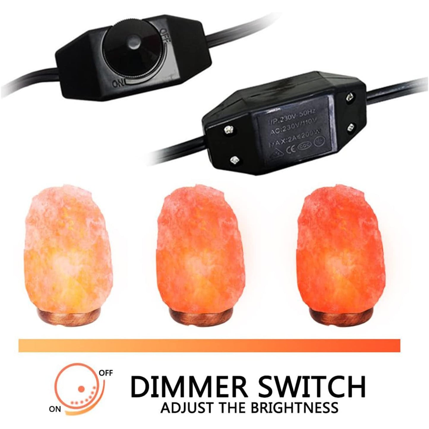 Himalayan Salt Lamp Cord, with Dimmer Switch ,Christmas Bulb,Salt Lamp Cord with Dimmer Control and Base Assembly,5 Feet ,E12 Base for Himalayan Salt Lampsand with six Free 15W Bulbs for Salt Lamp (1)