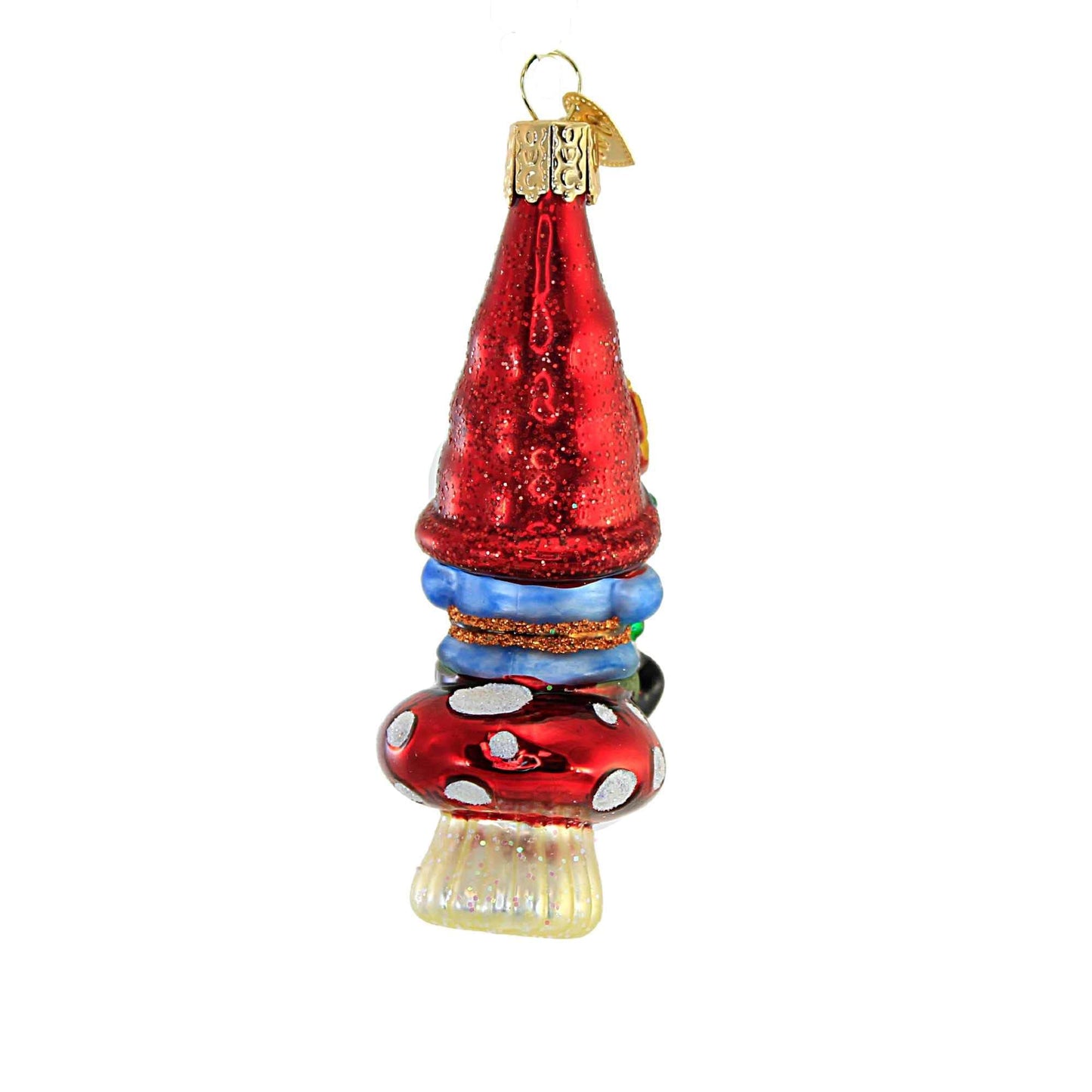Old World Christmas Garden Gnome Glass Blown Ornament for Christmas Tree, Handcrafted Holiday Decoration, Gnome Collection