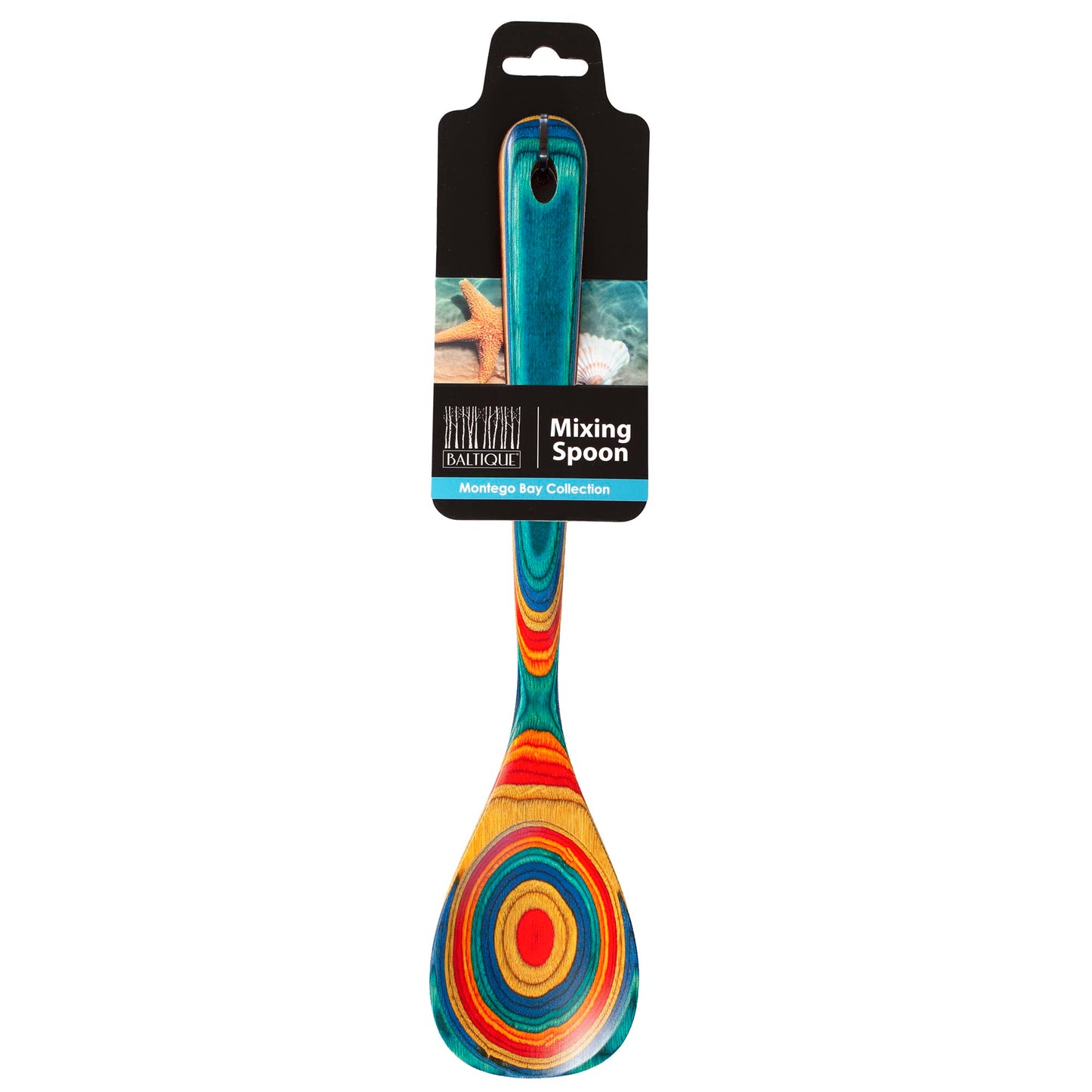 Totally Bamboo Baltique Montego Bay Collection 12-1/2" Wooden Cooking Spoon, Safe for Nonstick
