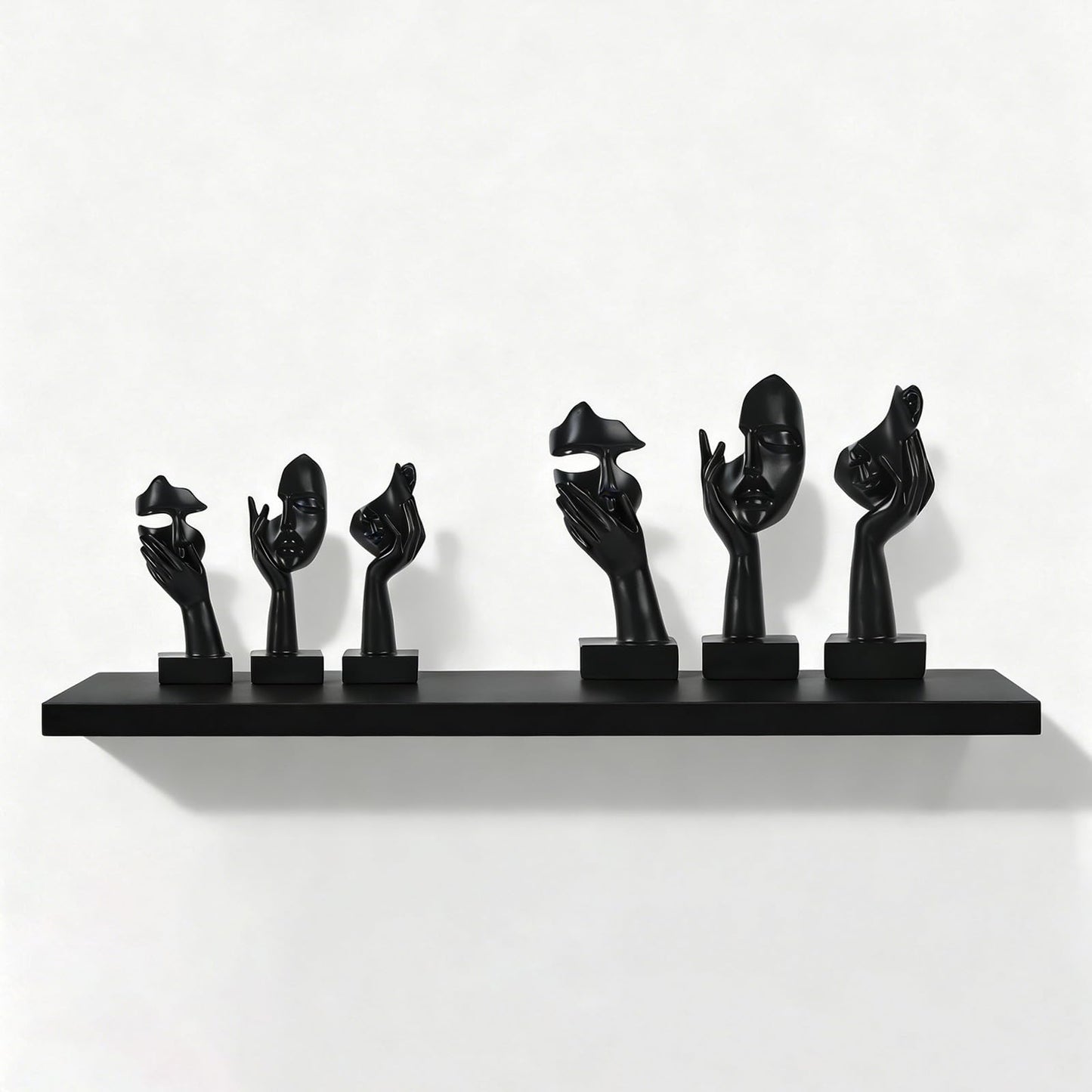 oliruim 3 Pcs Thinker Large Statue Set - Black Art Abstract Home Accent Figurines for Living Room, Bedroom, Shelves, Office Desktop, Coffee Table Decor, Gift for Women (3 Pcs Black, 9")