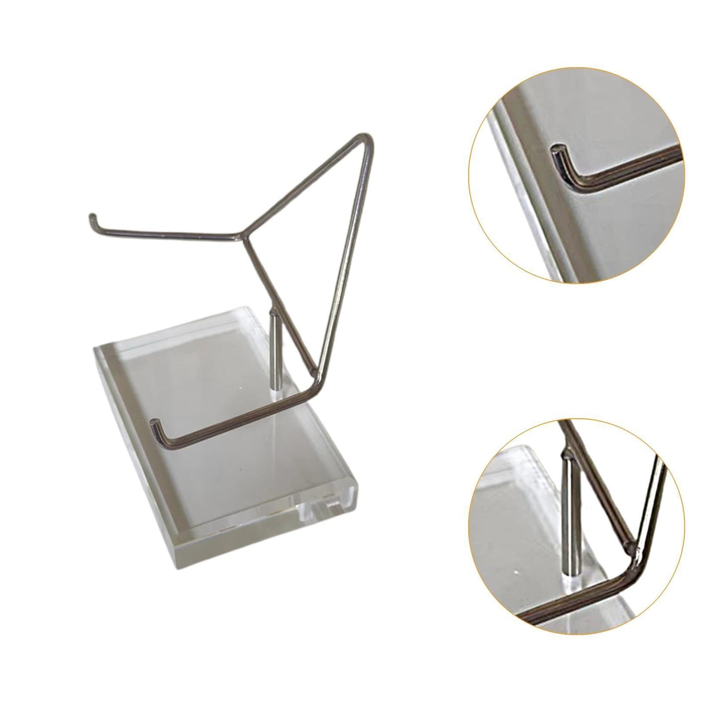 Fenteer Metal Arm Display Stand Mineral Holder Easel Rock Display Stand with Acrylic Base for Fossils Coral Agate Desktop Party Favor, Thickness 2.5cm