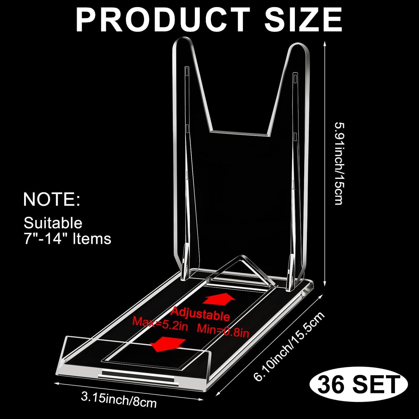 Memorywuu 12 Pack Acrylic Book Stand for Display Adjustable Clear Display Holder Easel Collector Stand for Home Office Back to School Comic Album CD Magazine Postcard Artworks (5.91 x 6.1 x 3.15 Inch)