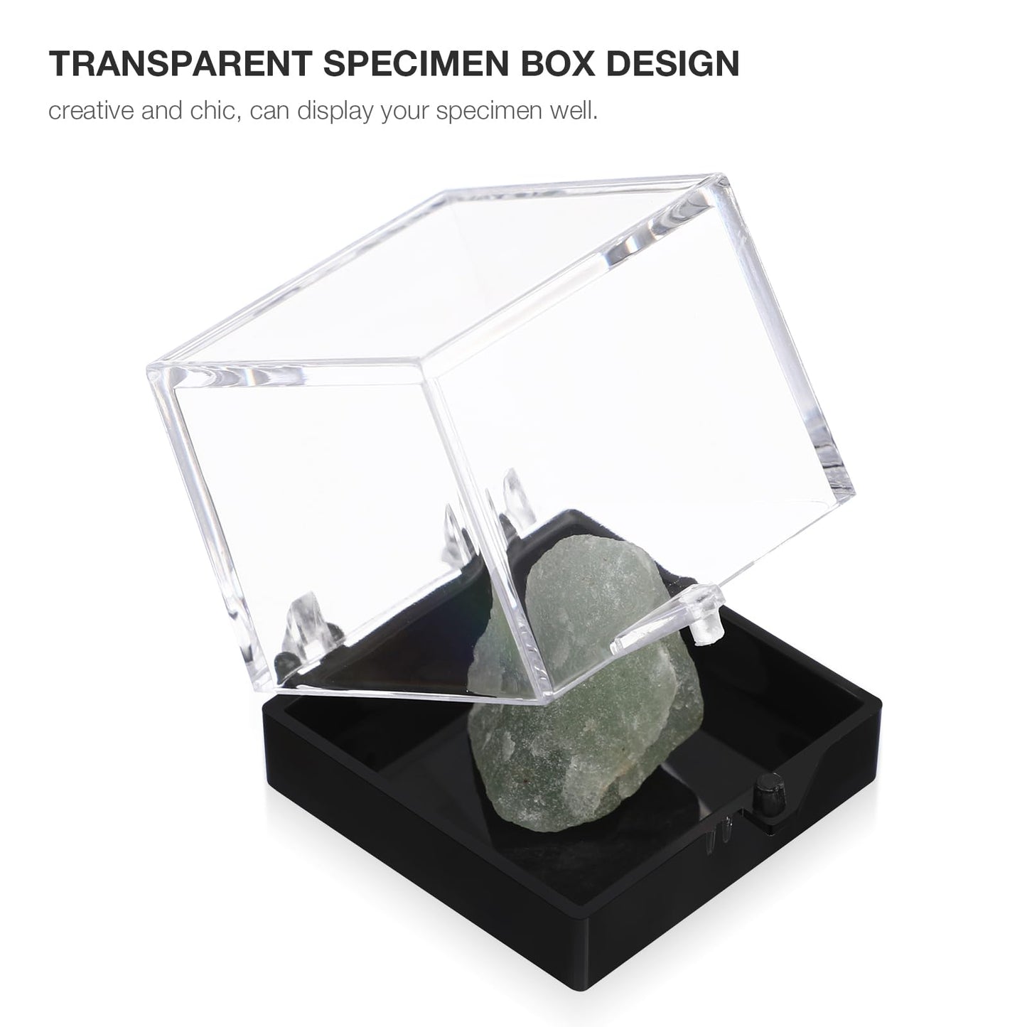 BESTOYARD Mineral Specimen Storage Boxes 36-Pack Clear Plastic Display Cases 4.13X1.37X1.37In for Small Mineral Samples Jewelry Organizing and Collecting with Durable Transparent Design
