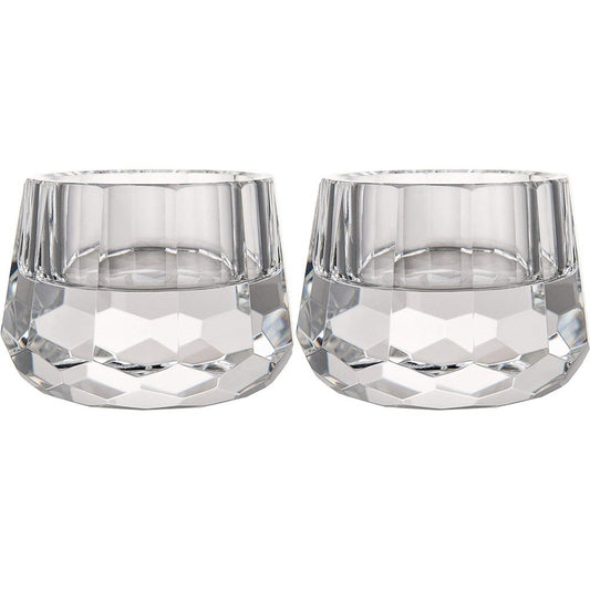 Donoucls Crystal Votive Tealight Candle Holders Home Decorations for Christmas Wedding Table 2.5" Diameter x 1.8" High Set of 2