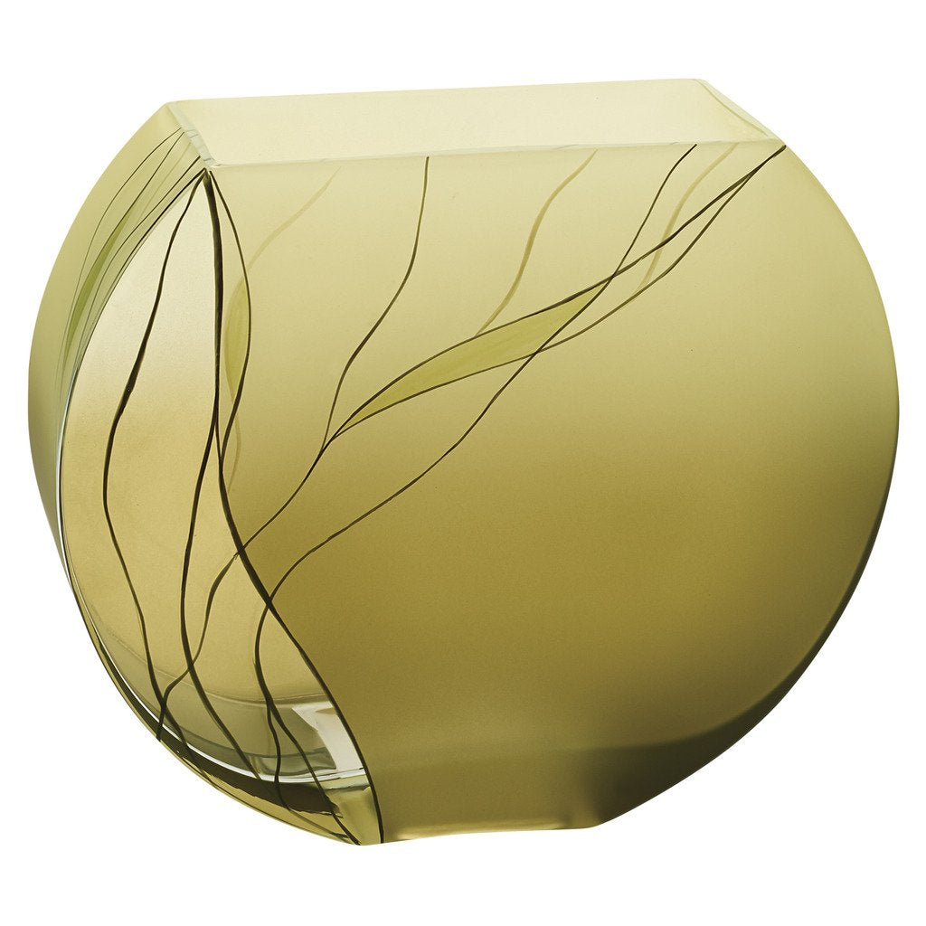 Badash Evergreen Mouth-Blown Glass Flower Vase Centerpiece, 8 Inch