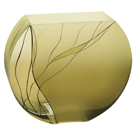 Badash Evergreen Mouth-Blown Glass Flower Vase Centerpiece, 8 Inch