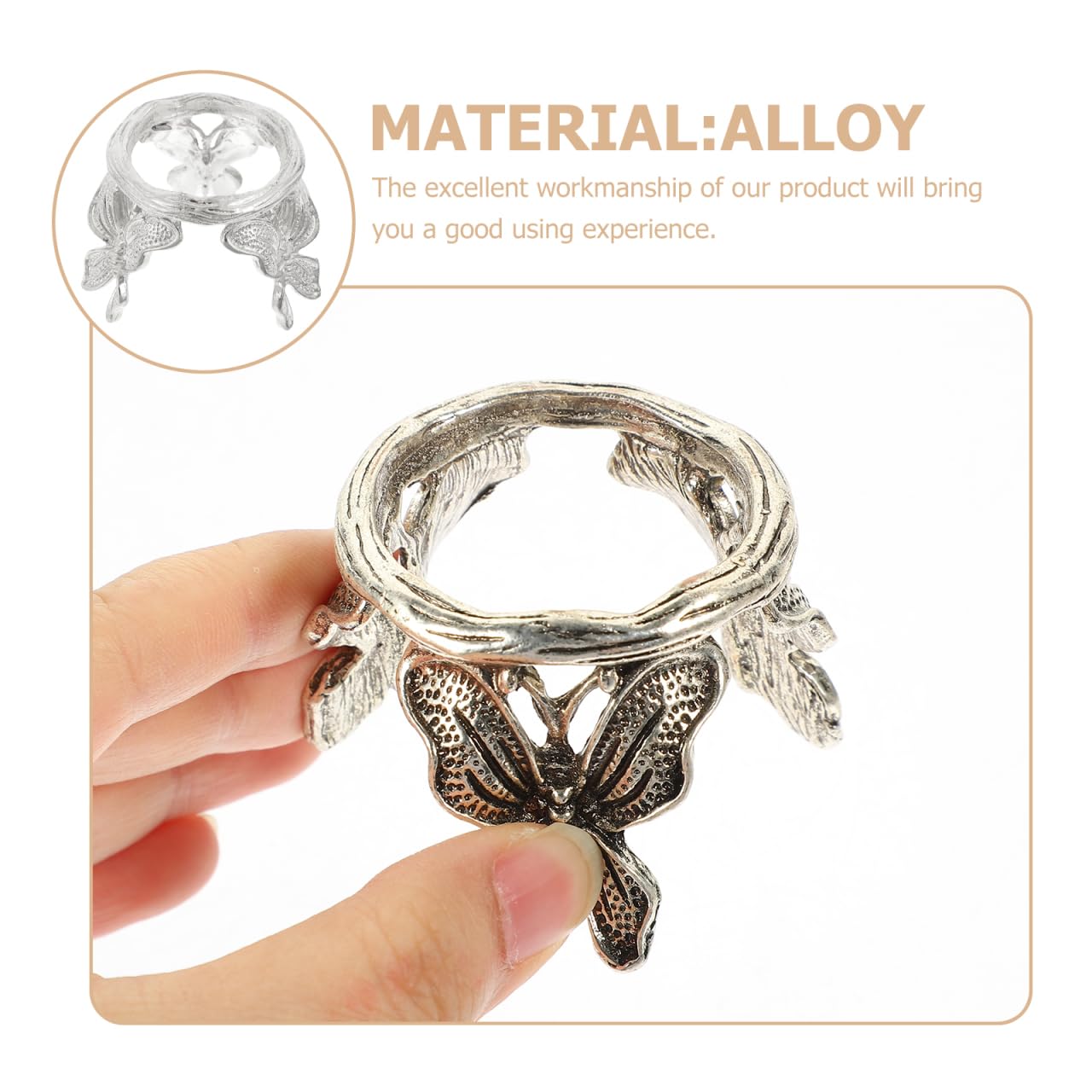 ARTIBETTER Crystal Ball Stand Metal Crystal Sphere Stand Display Holder Butterfly Shape Ball Egg Base Modern Minimalist Metal Art Crafts for Sphere Globe Silver