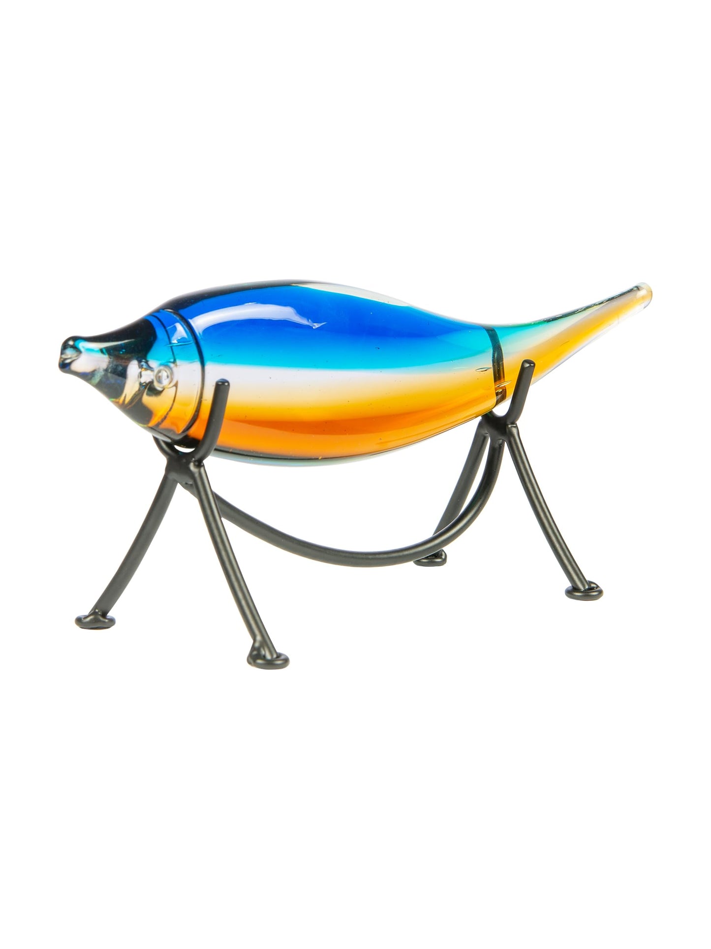 Dale Tiffany AS24127 Murano Style Garfish Handcrafted Art Glass Sculpture with Stand, Blue, 10-Inch Wide