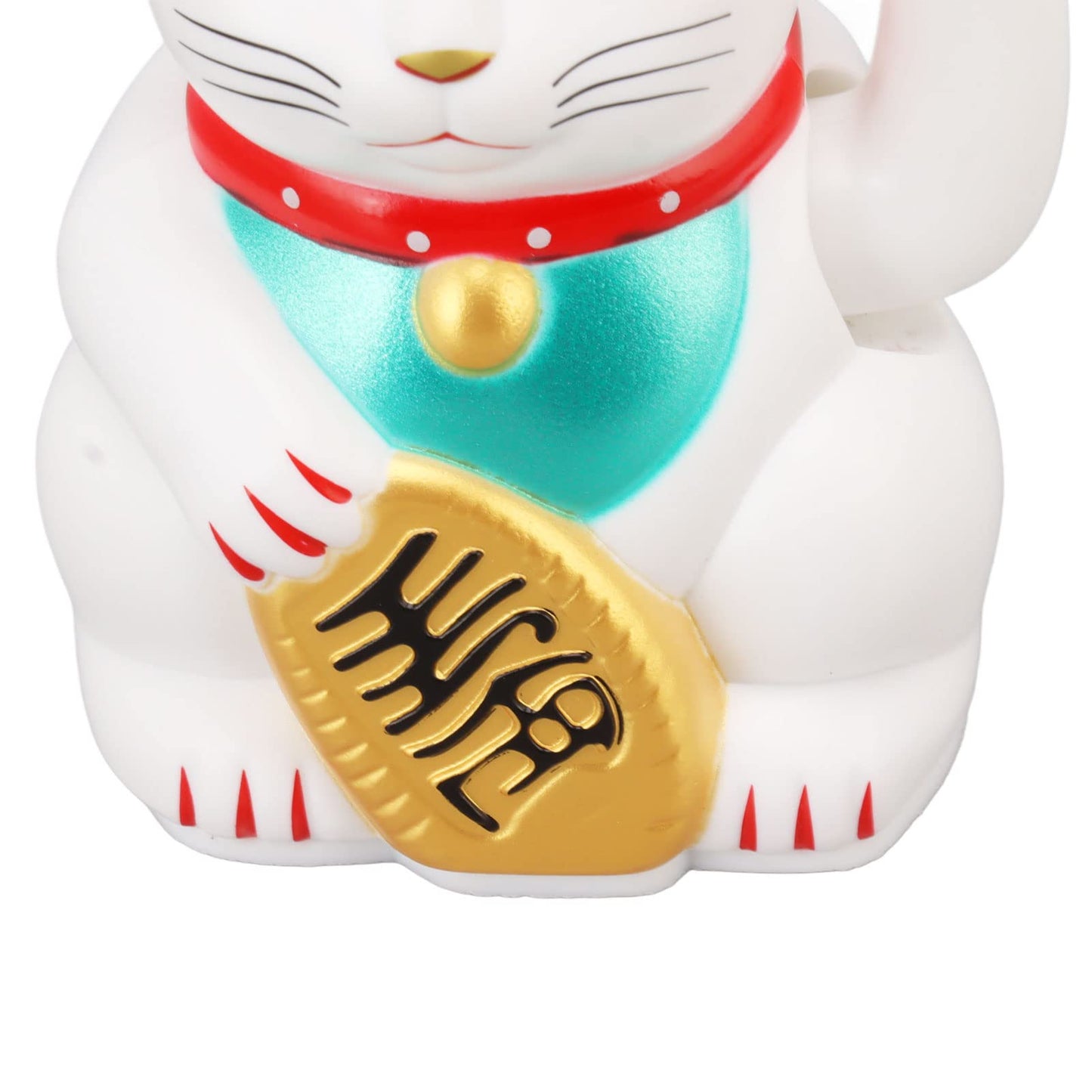 Dpofirs 4 Inch Lucky Fortune Cat Maneki Neko, Lucky Cat Decor Hand Waving Welcoming Cat for Home Desk Ornament Gift Giving, Feng Shui Business Ornament Home Decor (White)