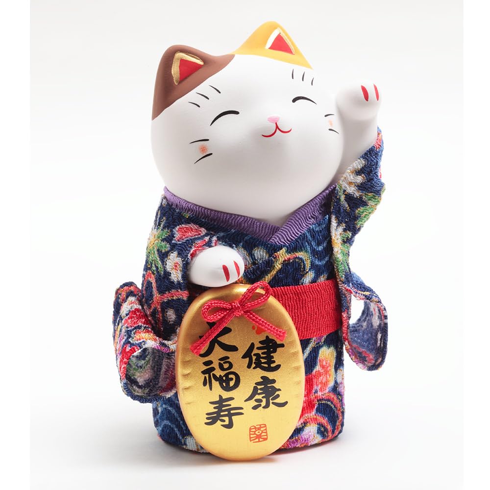 Lucky cat 4.0in Maneki neko dressed in a Traditional Kimono 7418-Z-US