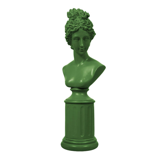 Female Bust Statue, 12.5'' Tall Green Lady Figure Sculptures for Shelf Desk Coffee Table Decor, Gifts for Mom Mother Women, Modern Classical Vintage Home Living Room Wedding Event Decorations