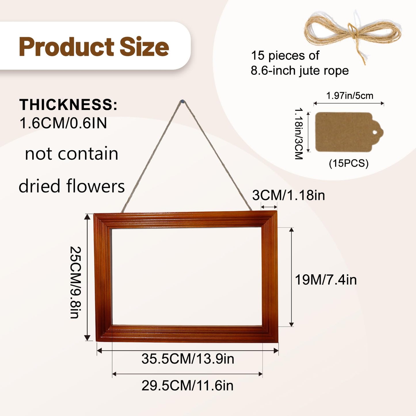 Tnstbiee Boho Farmhouse Herb & Flower Drying Rack-Dried Flower Wall Decor for Dried Flower Displays,Propagation Projects,DIY Wall Art-Ideal for Home Decor & Wedding Bouquets（not contain dried flowers）