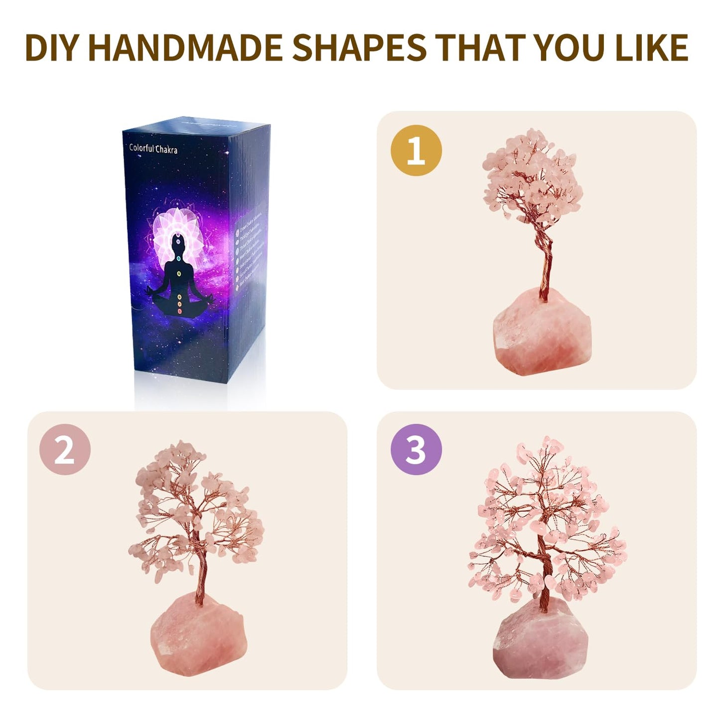 Rose Quartz Crystal Tree Birthday Gifts for Women,Crystal Tree of Life Sister Birthday Gifts for Mom,Home Decor Office Desktop Décor,Healing Crystals Ener,Feng shui,Money,Good Luck(Pink)