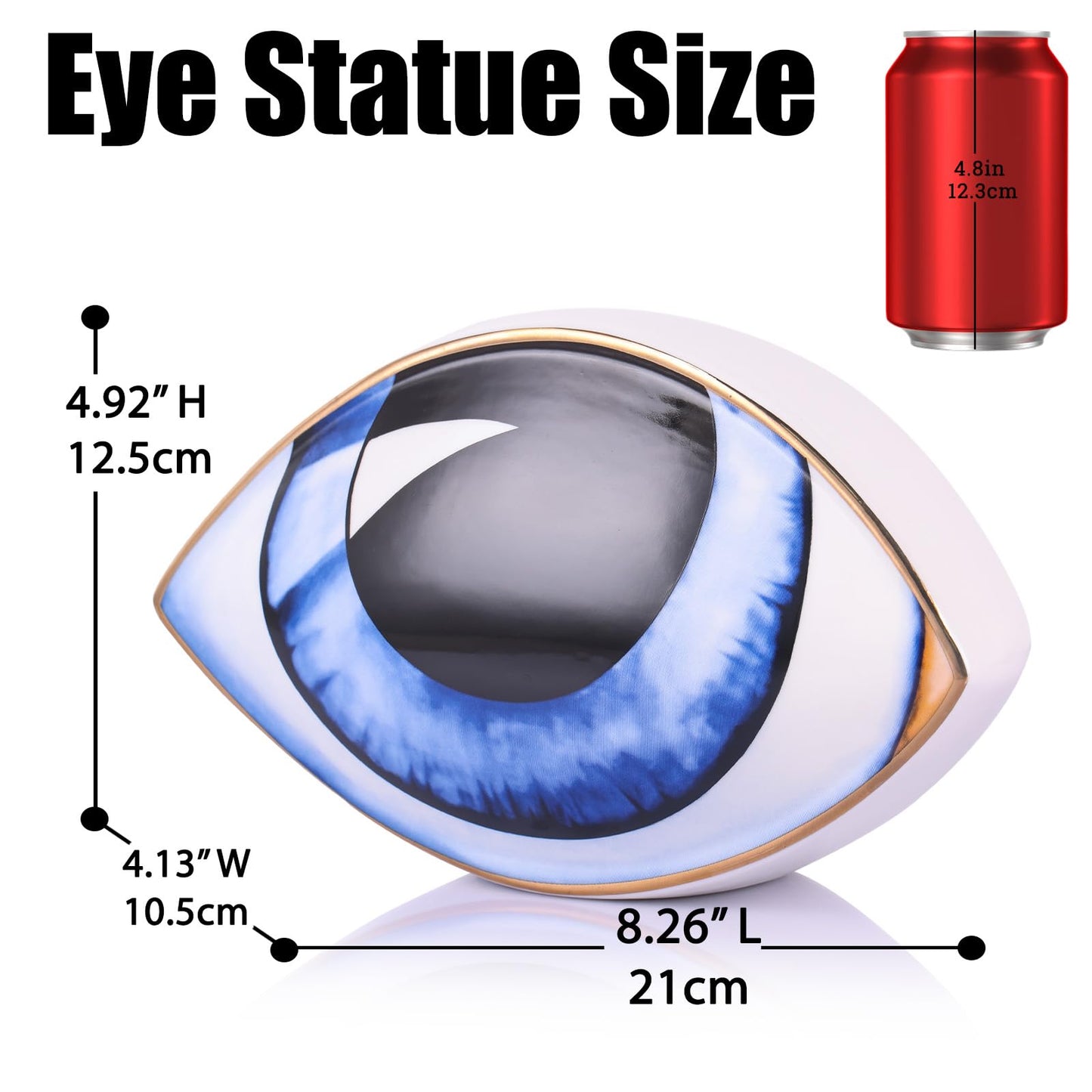 oliruim Big Eye Sculpture, Ceramic Eye Statue, Modern Design Decor Home Living Room, Entryway, Bedroom, TV Stand, Shelf, Spiritual Decor Dining Table Centerpiece (Green)