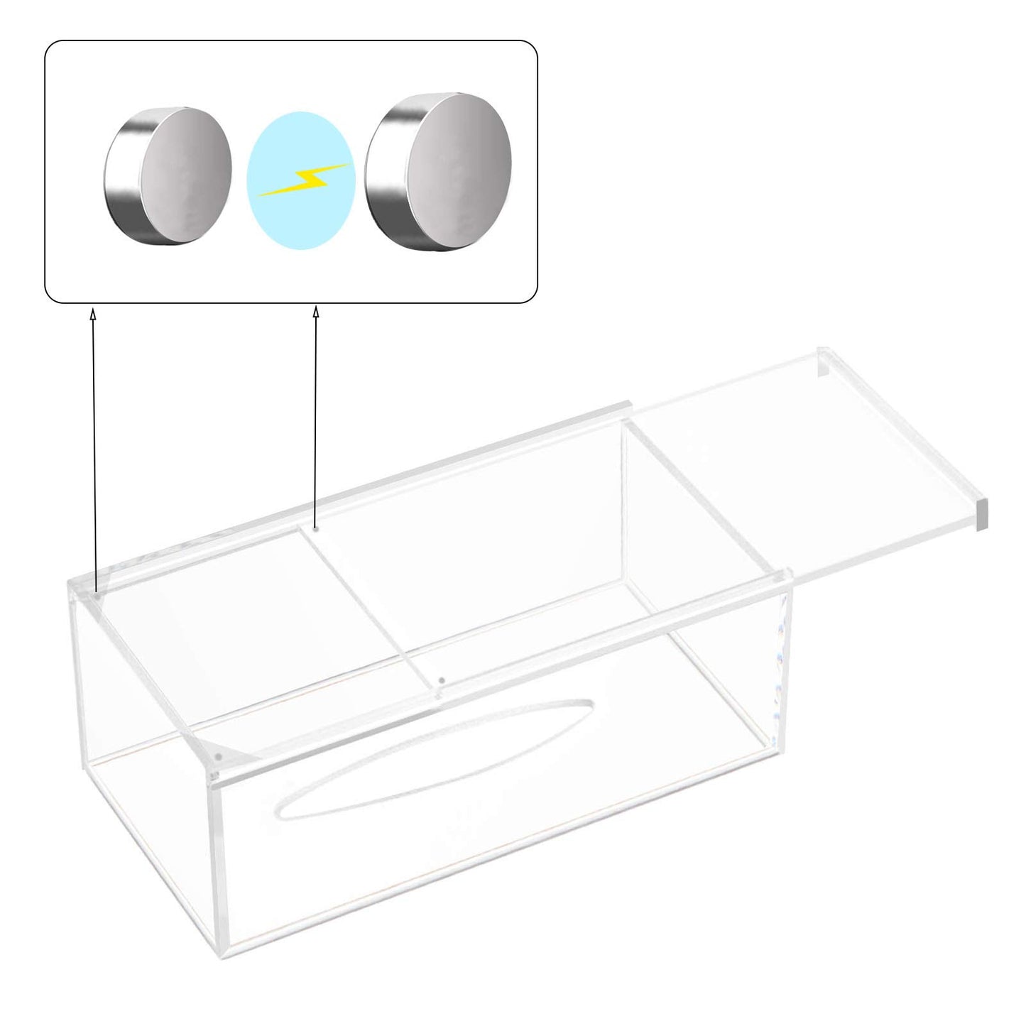 Clear Acrylic Tissue Box Cover Holder for Bathroom Dresser Countertop Desk