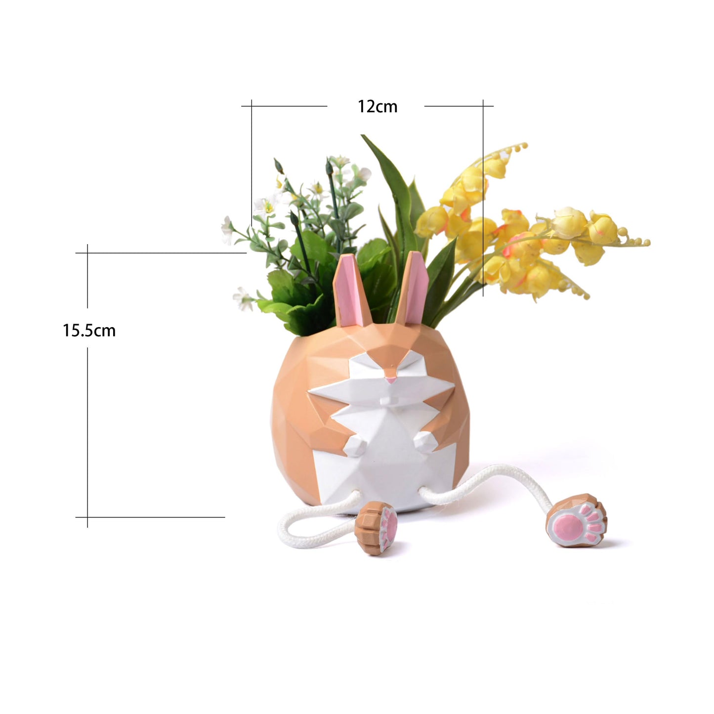 HAUCOZE Rabbit Statue Planter Succulent Pot Modern Decor Sculpture 5.9 Inch