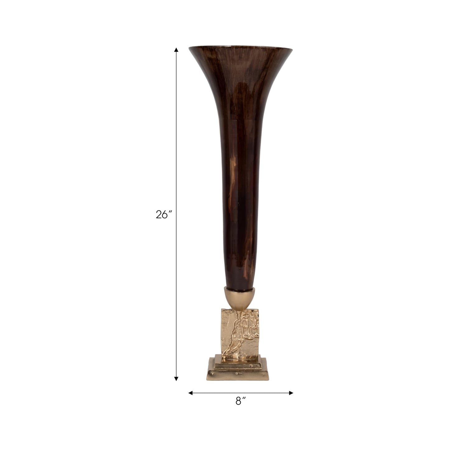 Sagebrook Home Glass Two Tone Trumpet Vase