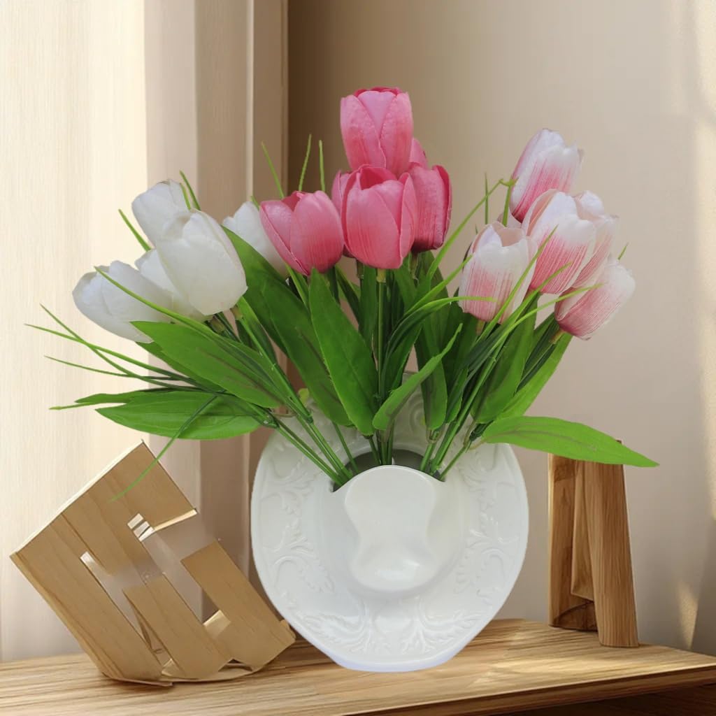 XMMEIMK Vase White Hanging Vase, Ceramic Cowboy Hat Wall Plant Holder, Unique Modern 3D Wall Art Decoration