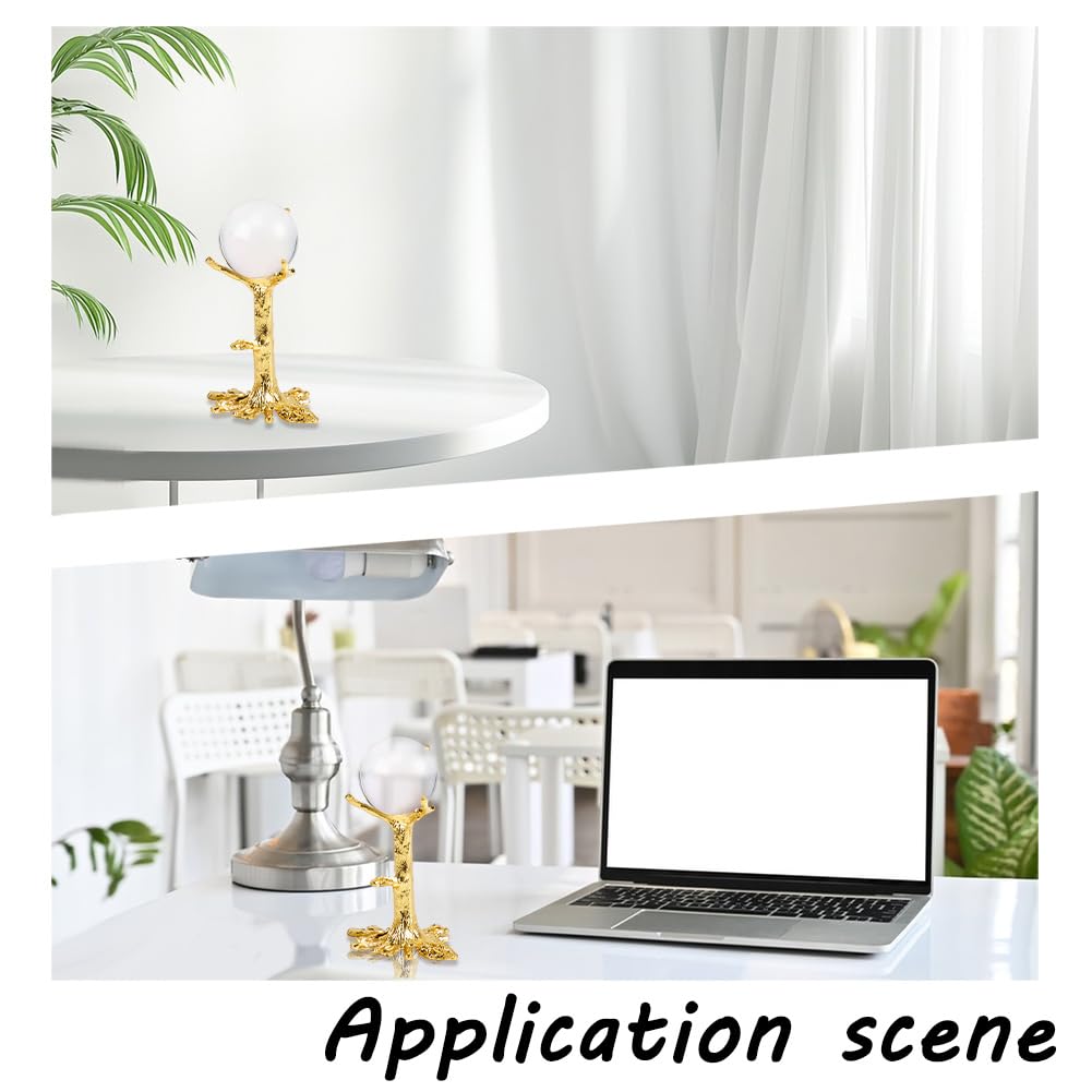 NBEADS Crystal Ball Stand, Tree Shape Sphere Display Stand Golden Alloy Holder for Ornament Rack Crystal Balls, 3x3.3x5.1inch
