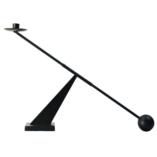 Remenna Black Metal Modern Candle Holder Candlestick Holders Decorative Candle Stand, Tapered Candle Holders Home Decoration 19 inch