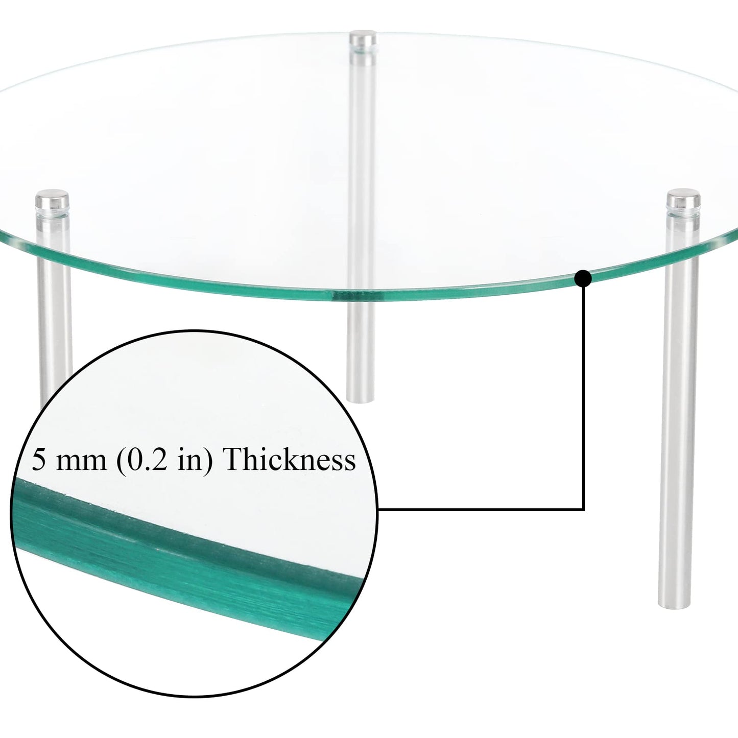 Hacaroa 3 Pcs Tempered Glass Cupcake Stands for Party, 9,11,12.6 Inch Round Food Display Stand Clear Retail Risers for Cakes, Desserts, Pastries, Appetizers
