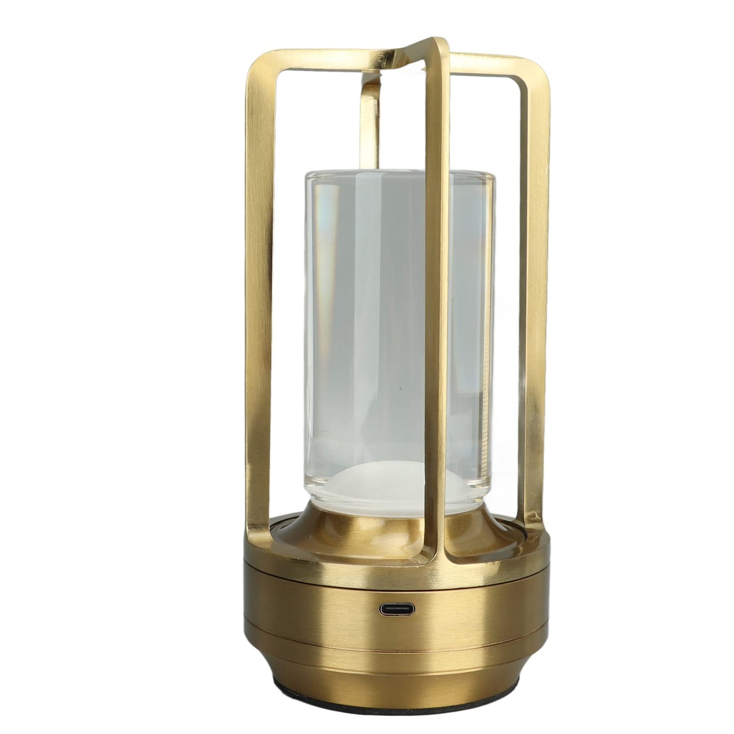 Pyhodi Table Lamp, 3 Colors Stepless Dimming LED Bedside Lamps with Touch Sensor, Portable Rechargeable Touch Lamp with Crystal Lampshade, Universal USB Charging for Bedroom,Study (Gold)